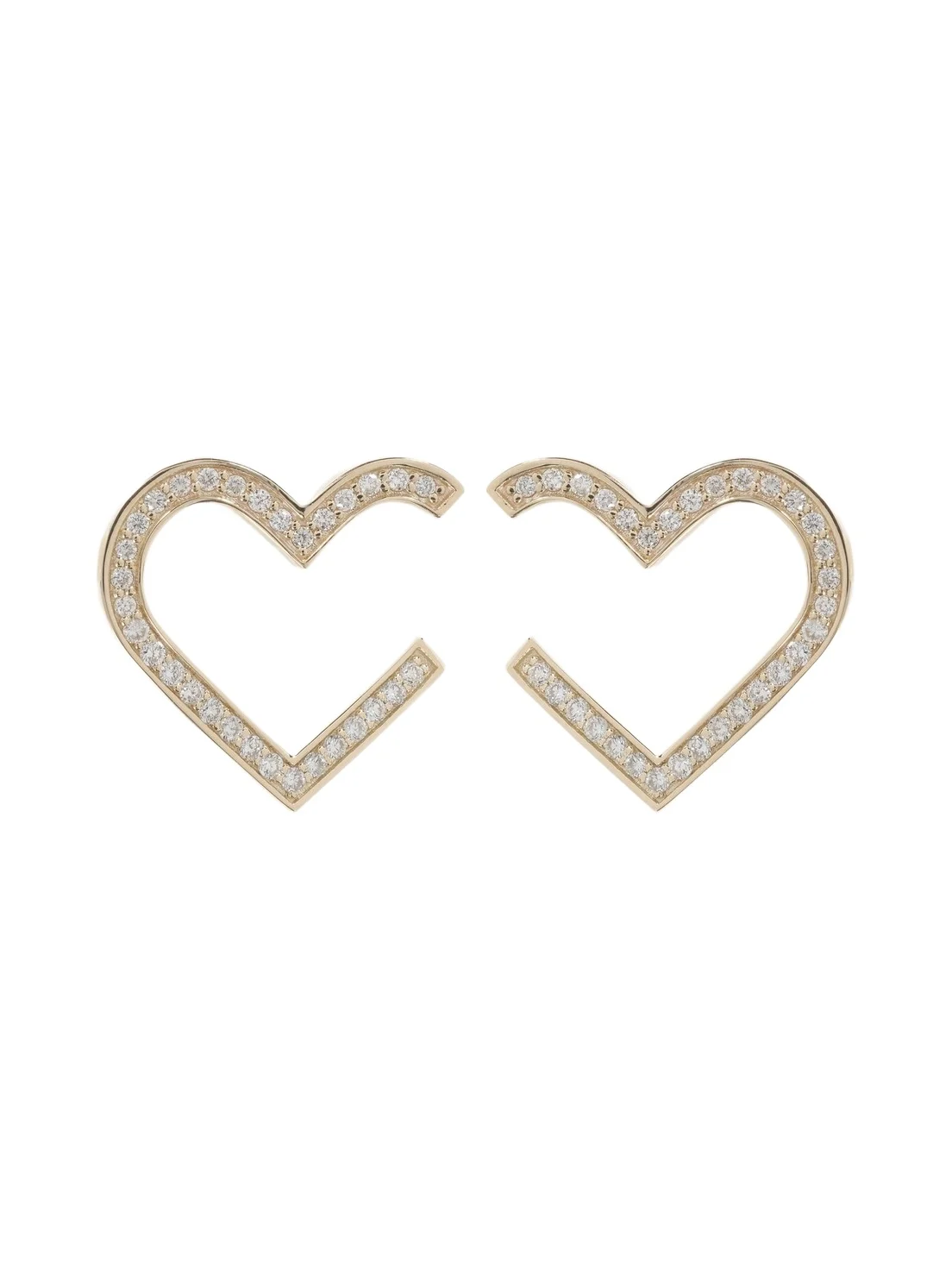 Heart 14kt gold hoop earrings with diamonds Heart 14kt gold hoop earrings with diamonds