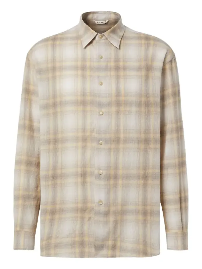 Auralee Plaid wool shirt