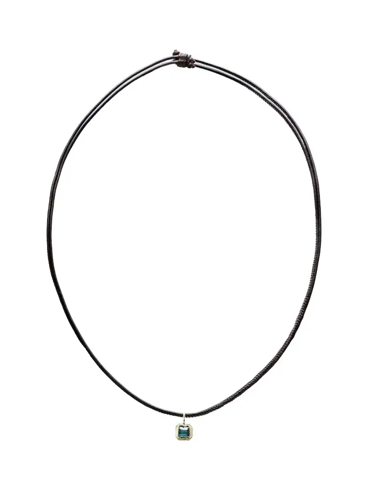 Octavia Elizabeth 18kt gold pendant necklace with tourmaline