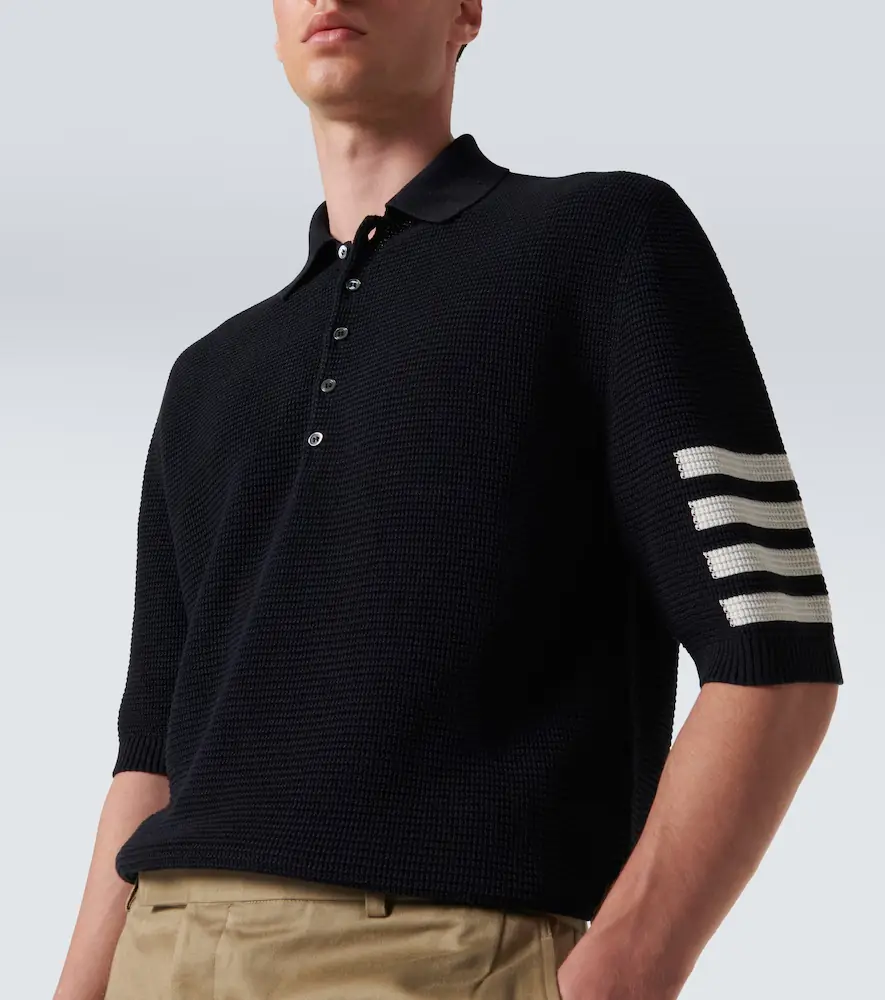 Thom Browne 4-Bar linen and cotton polo shirt | Thumbnail 2 Thom Browne 4-Bar linen and cotton polo shirt | Thumbnail 2