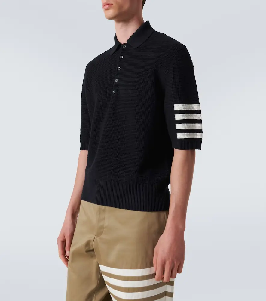 Thom Browne 4-Bar linen and cotton polo shirt | Thumbnail 3 Thom Browne 4-Bar linen and cotton polo shirt | Thumbnail 3