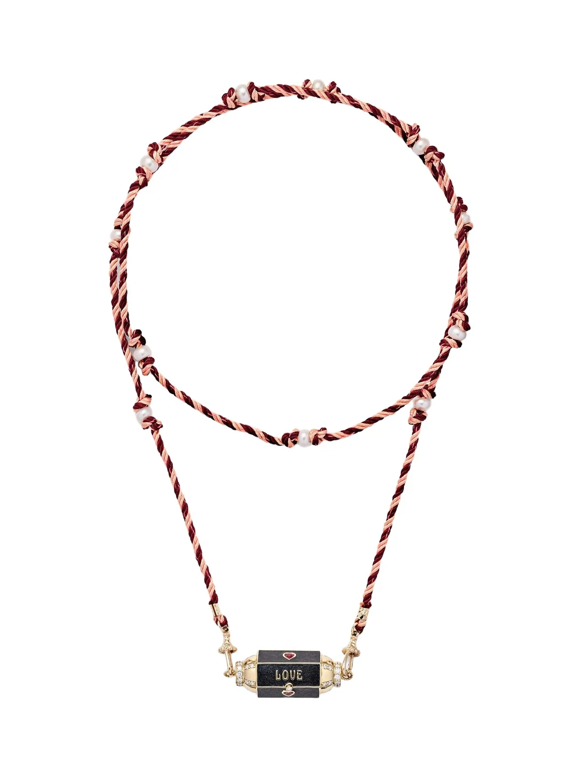Marie Lichtenberg Love Is Blind 18kt gold locket necklace with gemstones