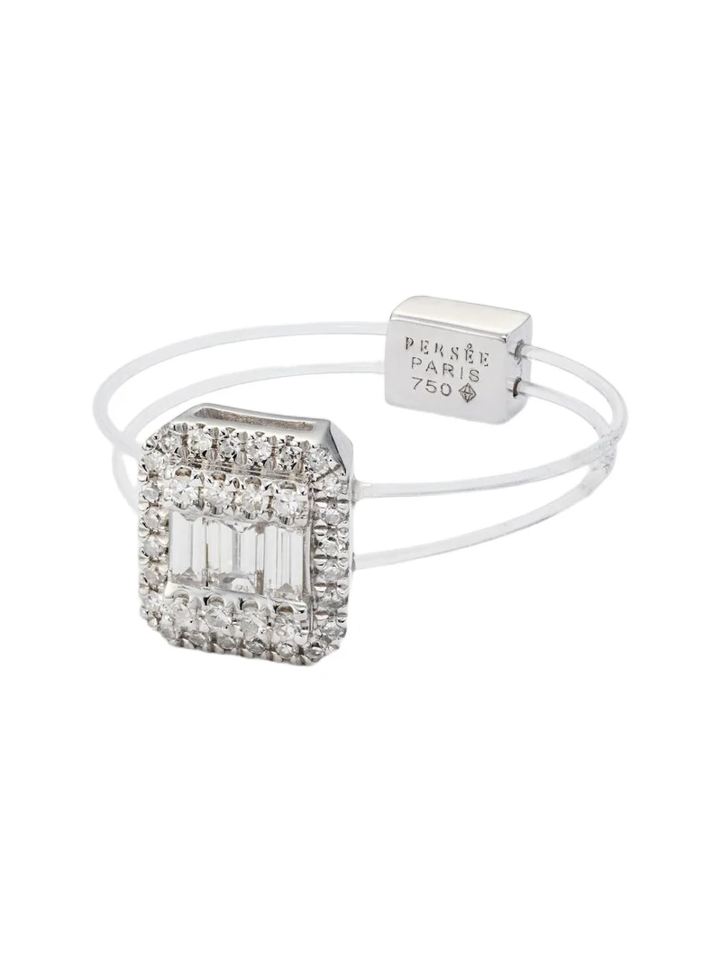 Floating 18kt white gold ring with diamonds