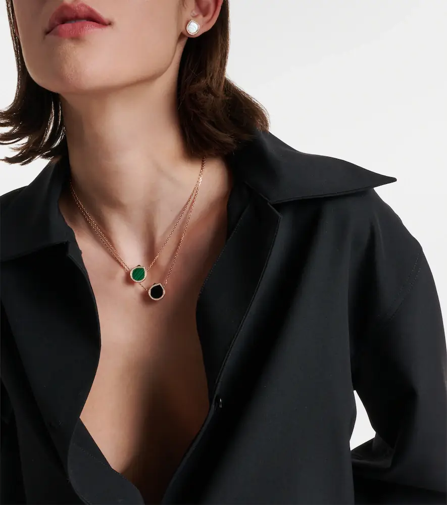 Repossi Antifer 18kt rose gold pendant necklace with onyx and diamonds | Thumbnail 2