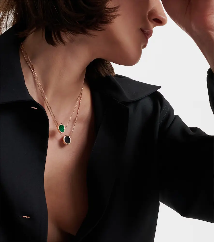 Repossi Antifer 18kt rose gold pendant necklace with onyx and diamonds | Thumbnail 3