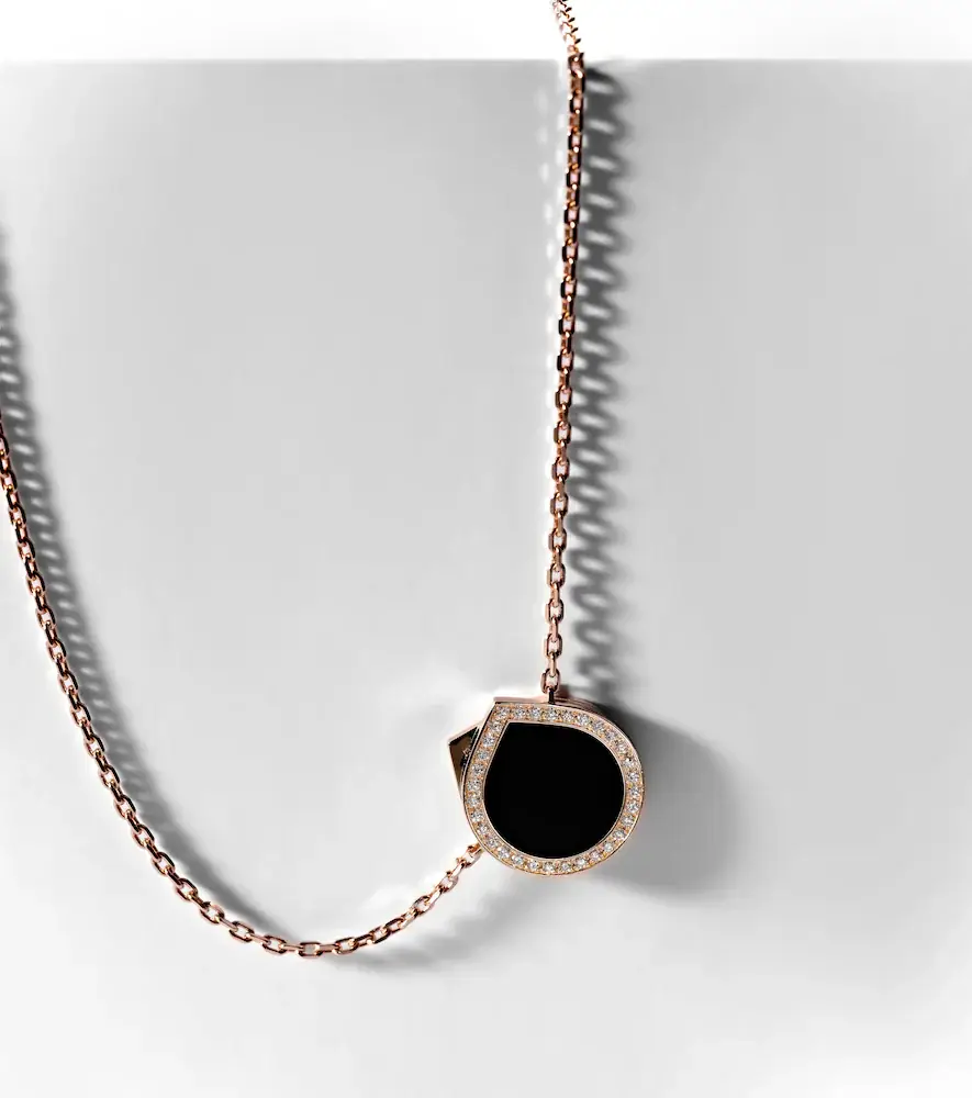 Repossi Antifer 18kt rose gold pendant necklace with onyx and diamonds | Thumbnail 5