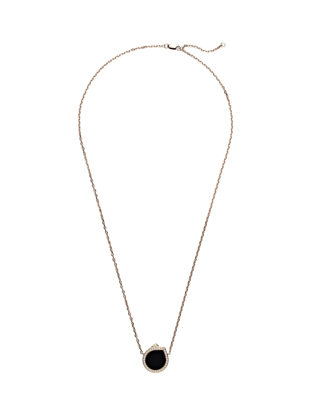Antifer 18kt rose gold pendant necklace with onyx and diamonds