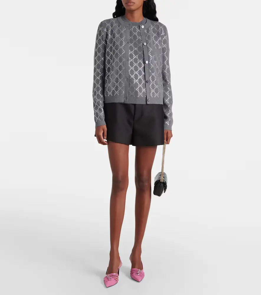 Gucci GG embellished wool jacquard cardigan | Thumbnail 2 Gucci GG embellished wool jacquard cardigan | Thumbnail 2