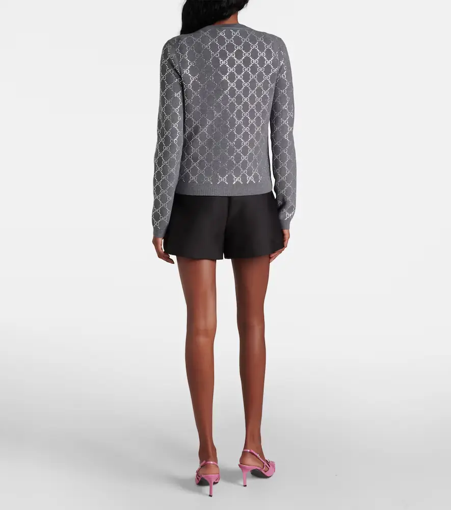 Gucci GG embellished wool jacquard cardigan | Thumbnail 3 Gucci GG embellished wool jacquard cardigan | Thumbnail 3