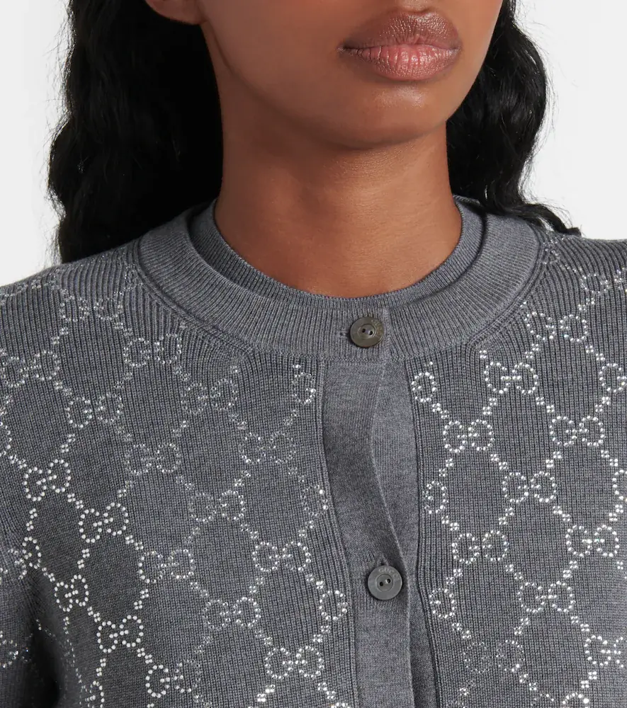 Gucci GG embellished wool jacquard cardigan | Thumbnail 5 Gucci GG embellished wool jacquard cardigan | Thumbnail 5