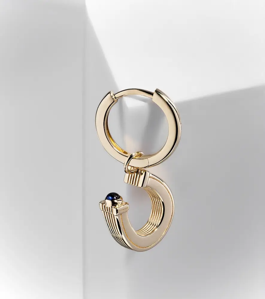 Marie Lichtenberg Baby Charm Horseshoe 18kt gold single earring with sapphire | Thumbnail 5 Marie Lichtenberg Baby Charm Horseshoe 18kt gold single earring with sapphire | Thumbnail 5