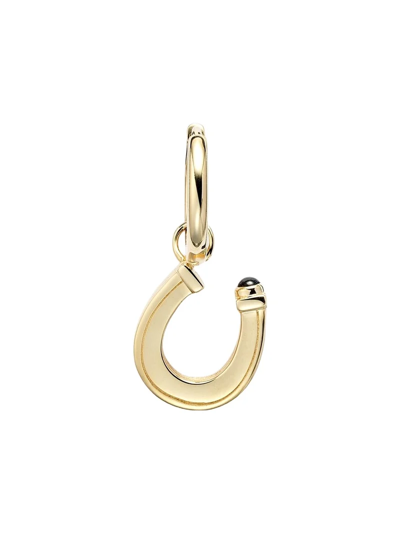 Marie Lichtenberg Baby Charm Horseshoe 18kt gold single earring with sapphire