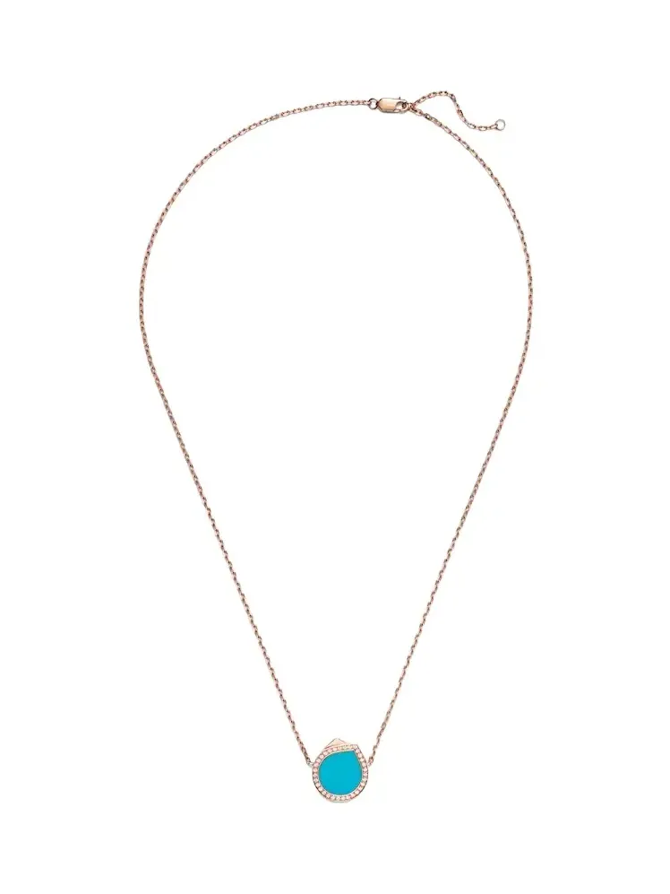 Antifer 18kt rose gold pendant necklace with turquoise and diamonds Antifer 18kt rose gold pendant necklace with turquoise and diamonds