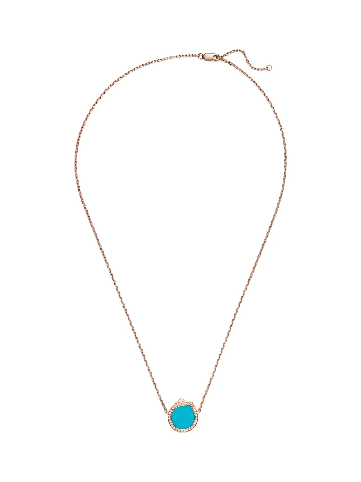 Antifer 18kt rose gold pendant necklace with turquoise and diamonds
