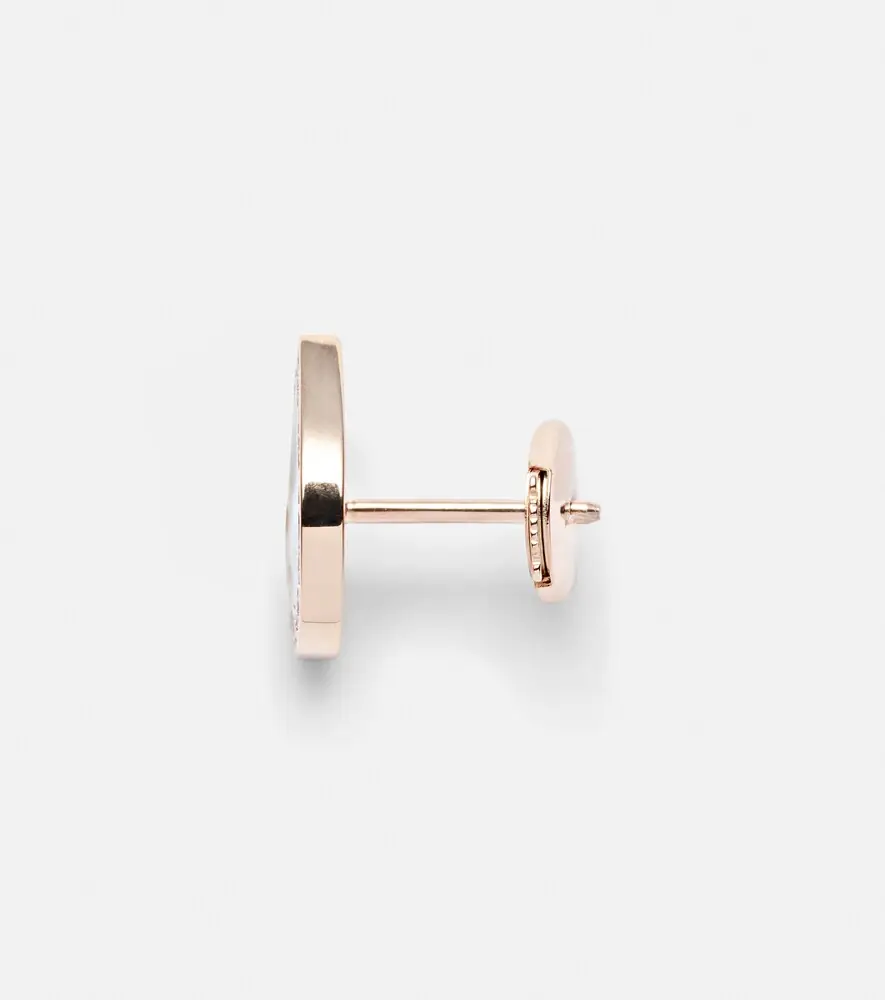 Repossi Antifer 18kt rose gold single earring with onyx and diamonds | Thumbnail 4