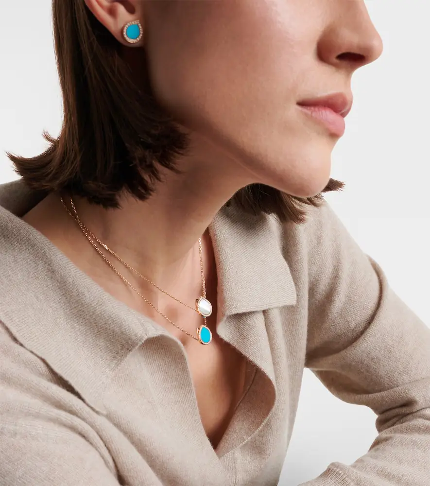 Repossi Antifer 18kt rose gold necklace with mother of pearl and diamonds | Thumbnail 2