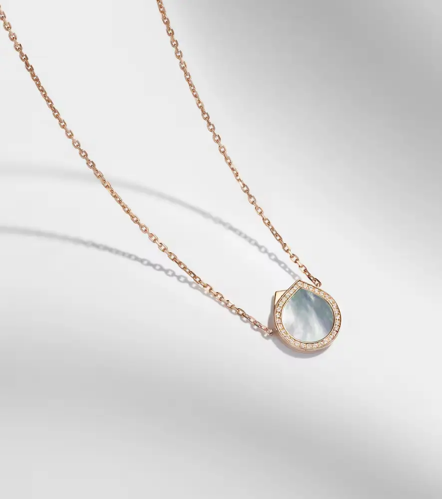 Repossi Antifer 18kt rose gold necklace with mother of pearl and diamonds | Thumbnail 4