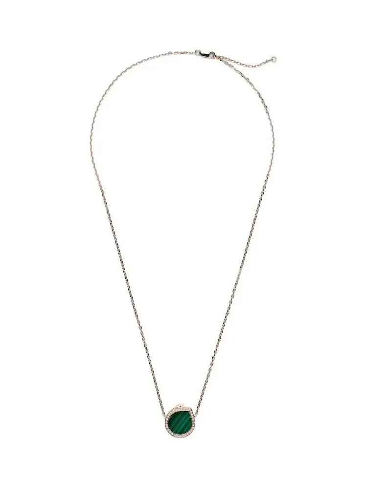 Antifer 18kt rose gold pendant necklace with malachite and diamonds