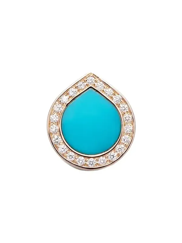 Antifer 18kt rose gold single earring with turquoise and diamonds