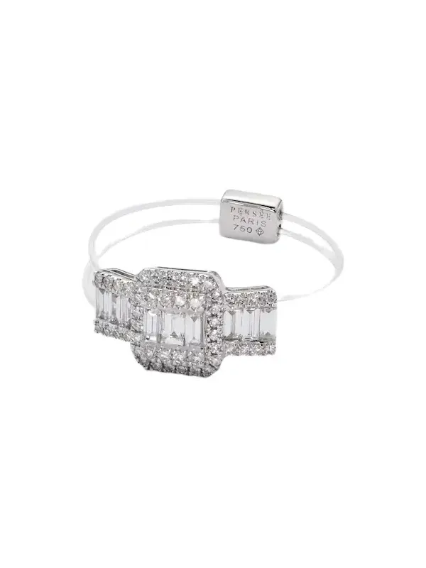 Floating 18kt white gold ring with diamonds