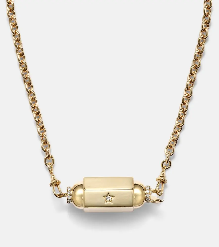 Marie Lichtenberg Jumbo 18kt gold pendant necklace with diamonds | Thumbnail 3