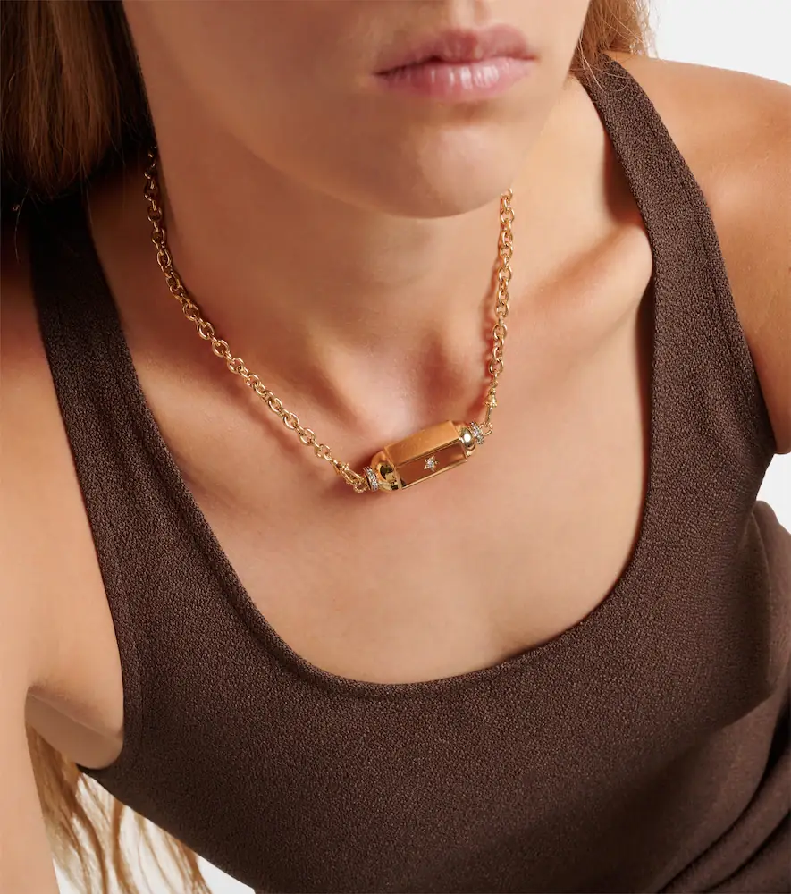 Marie Lichtenberg Jumbo 18kt gold pendant necklace with diamonds | Thumbnail 6