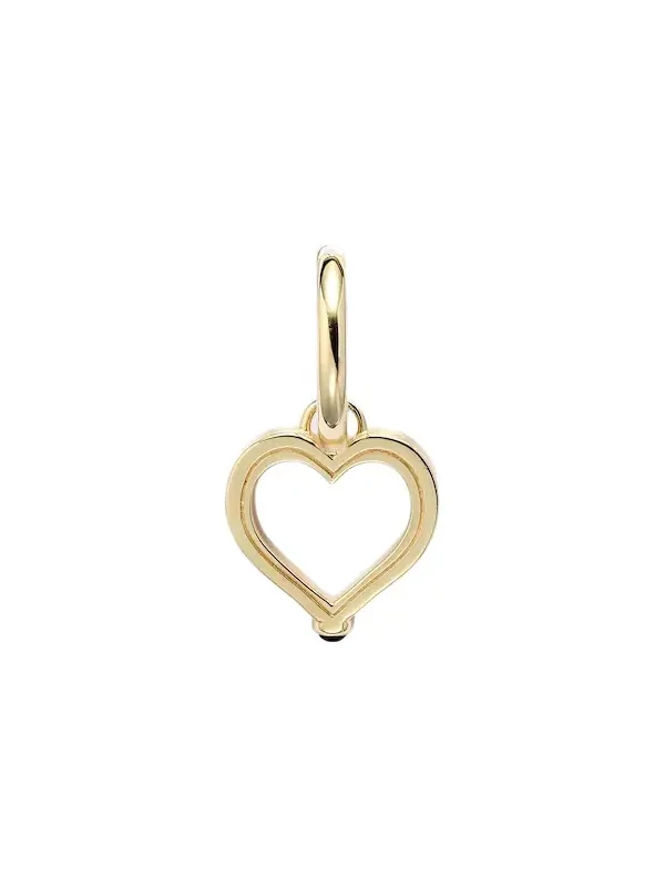 Baby Charm Heart 18kt gold single earring with sapphire