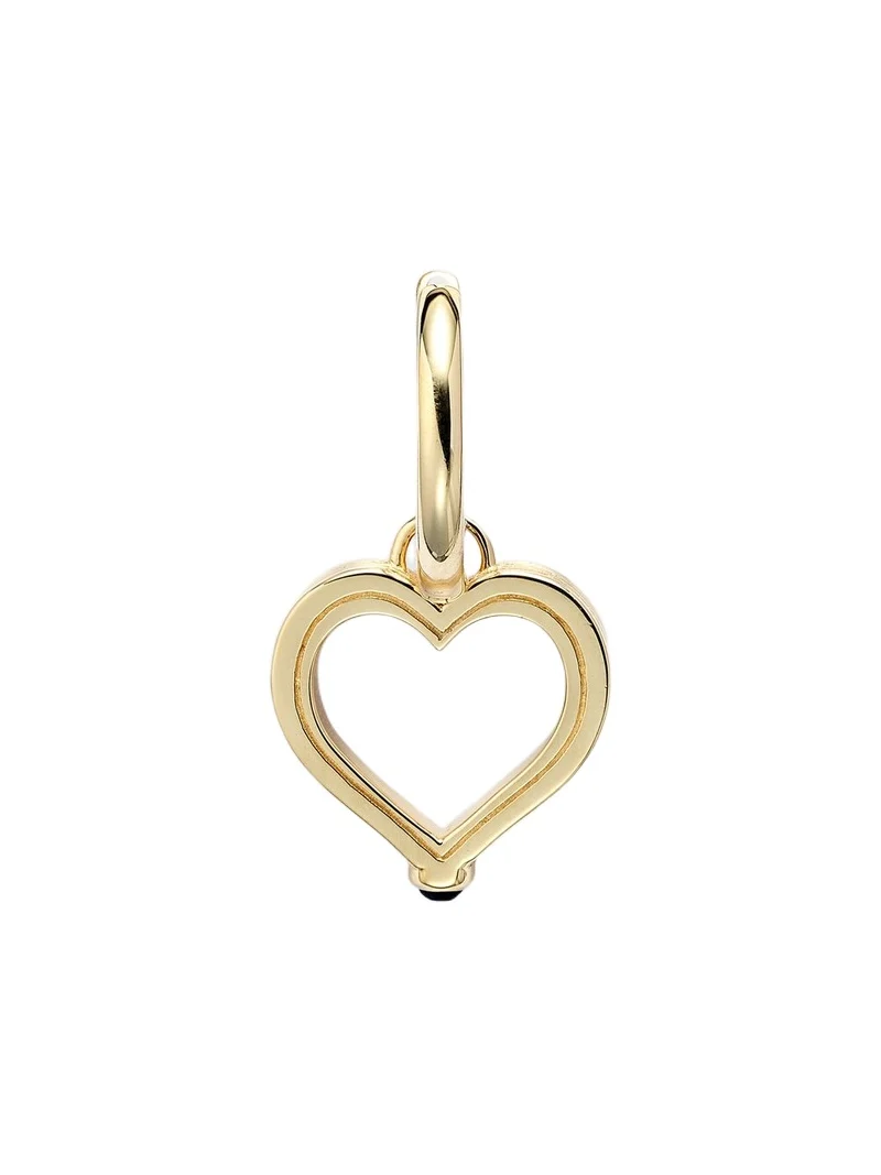 Baby Charm Heart 18kt gold single earring with sapphire
