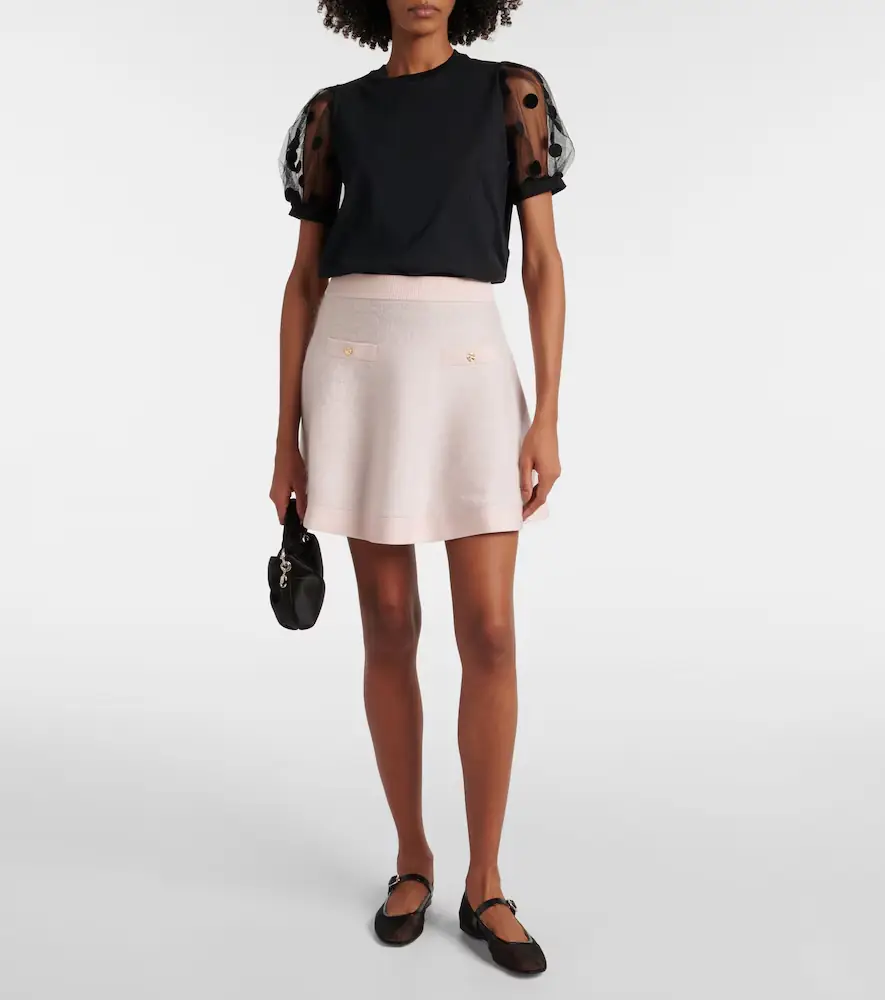 Nina Ricci Polka dot tulle and jersey T-shirt | Thumbnail 5 Nina Ricci Polka dot tulle and jersey T-shirt | Thumbnail 5