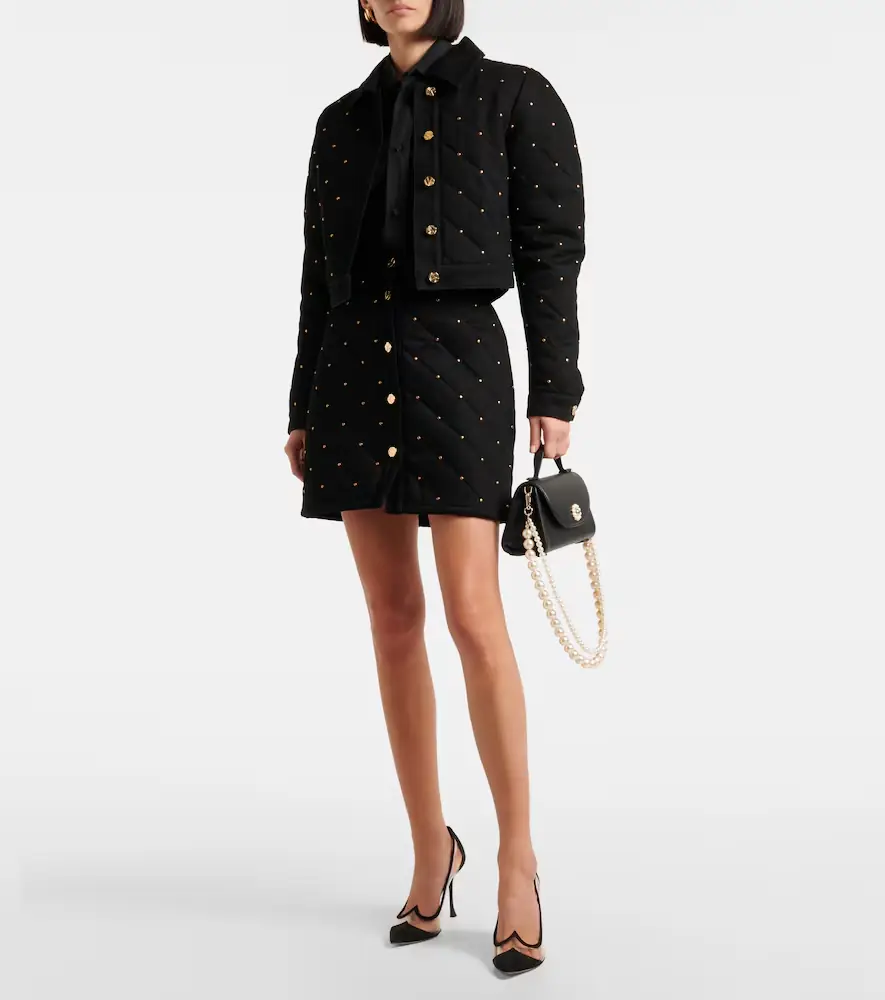 Nina Ricci Embellished cropped denim jacket | Thumbnail 2