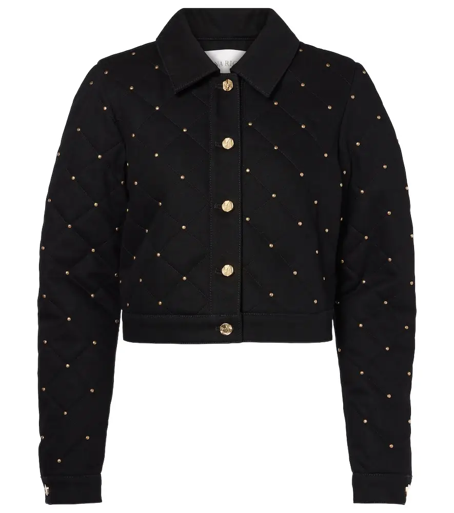 Nina Ricci Embellished cropped denim jacket