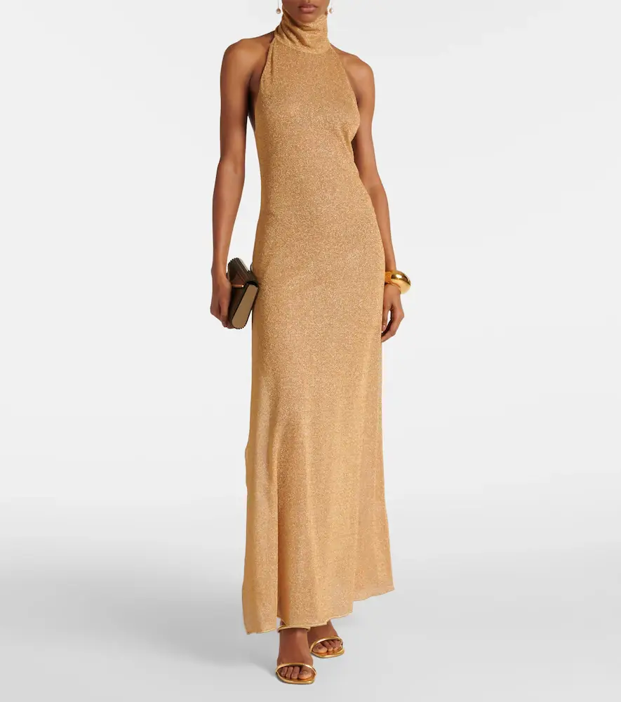 Oséree Oséree Lumière metallic maxi dress | Thumbnail 3