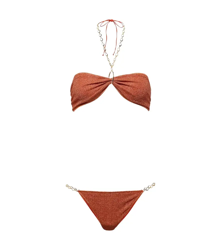 Oséree Oséree Lumière O Chain lamé bikini