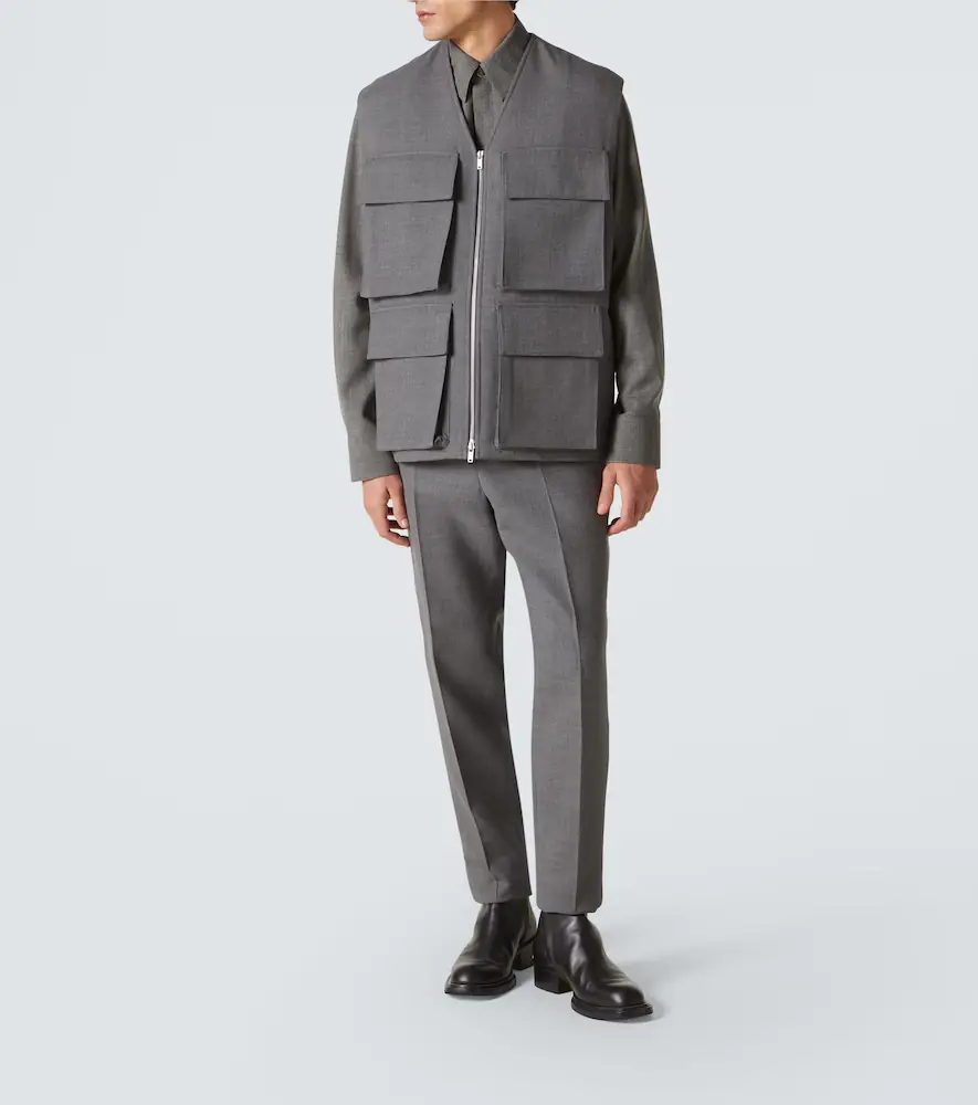 Jil Sander Virgin wool tapered pants | Thumbnail 3