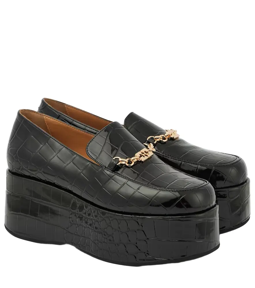 Ganni Croc-effect faux leather platform loafers | Image 1 Ganni Croc-effect faux leather platform loafers | Image 1