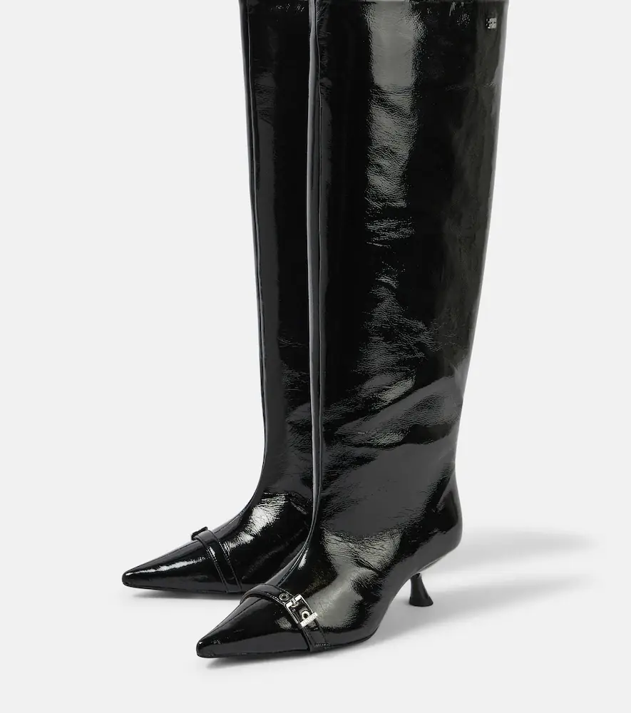Ganni Eyelets faux leather knee-high boots | Thumbnail 2