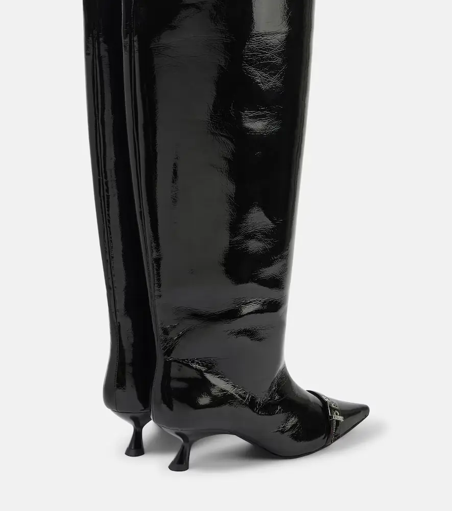 Ganni Eyelets faux leather knee-high boots | Thumbnail 3