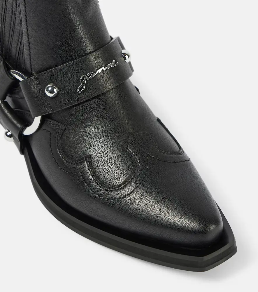 Ganni Embroidered faux leather cowboy boots | Thumbnail 3 Ganni Embroidered faux leather cowboy boots | Thumbnail 3