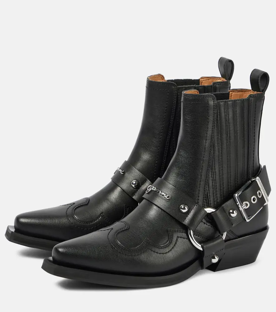 Ganni Embroidered faux leather cowboy boots | Thumbnail 4 Ganni Embroidered faux leather cowboy boots | Thumbnail 4