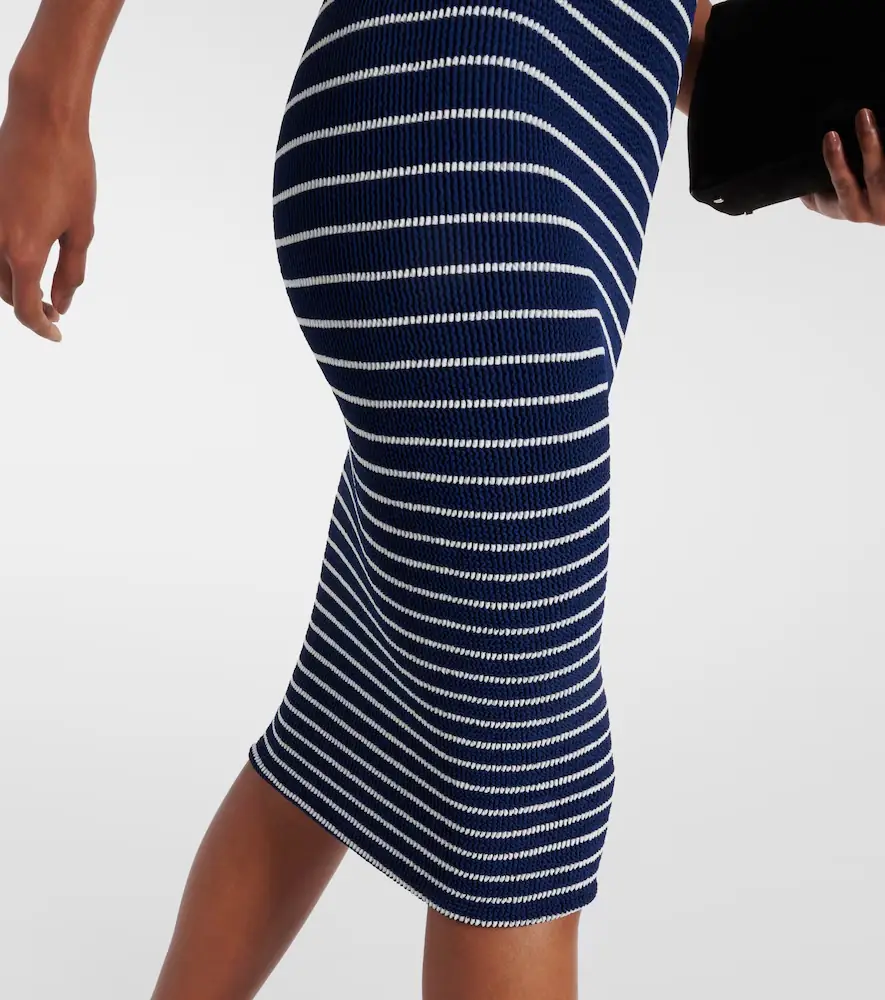 Hunza G Grace striped off-shoulder midi dress | Thumbnail 2 Hunza G Grace striped off-shoulder midi dress | Thumbnail 2