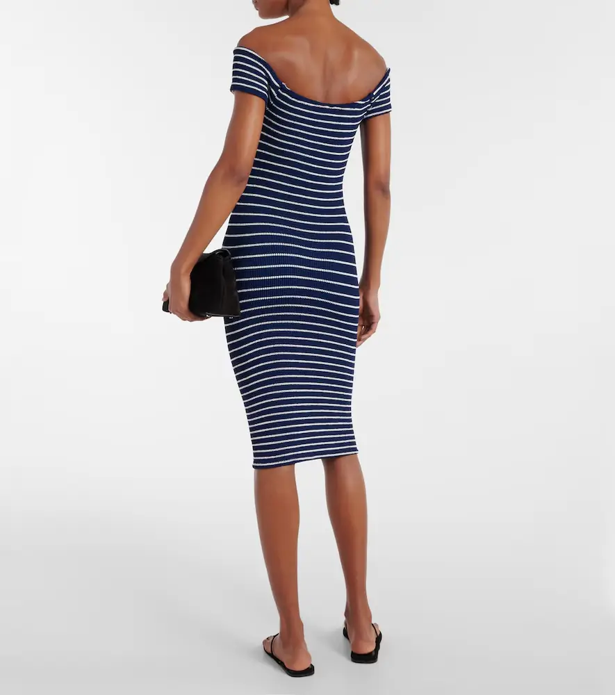 Hunza G Grace striped off-shoulder midi dress | Thumbnail 4 Hunza G Grace striped off-shoulder midi dress | Thumbnail 4
