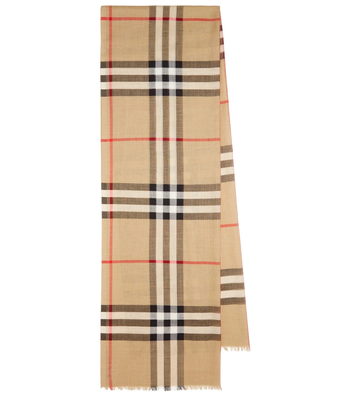 Check wool and silk scarf