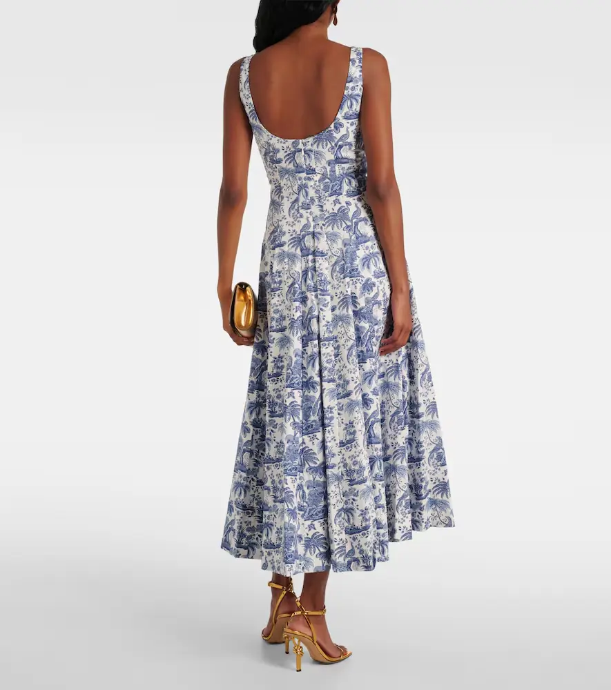 Staud Wells printed cotton poplin midi dress | Thumbnail 2 Staud Wells printed cotton poplin midi dress | Thumbnail 2