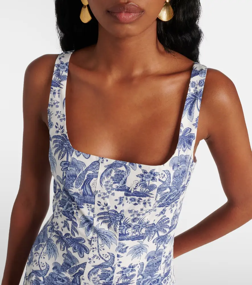 Staud Wells printed cotton poplin midi dress | Thumbnail 4 Staud Wells printed cotton poplin midi dress | Thumbnail 4