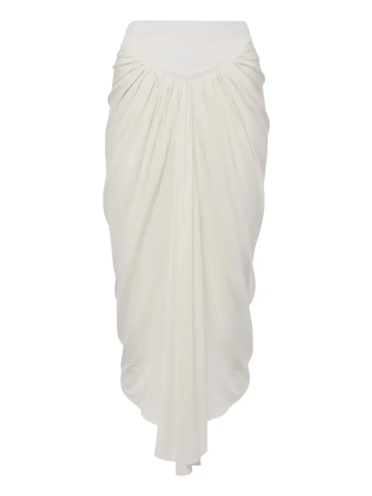 Alaïa Draped asymmetric midi skirt Alaïa Draped asymmetric midi skirt