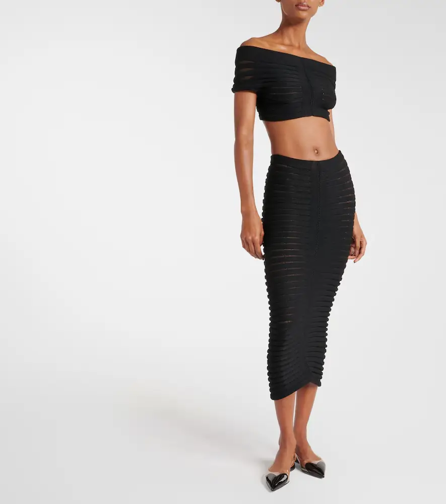 Alaïa Alaïa Skeleton knitted midi skirt | Thumbnail 5