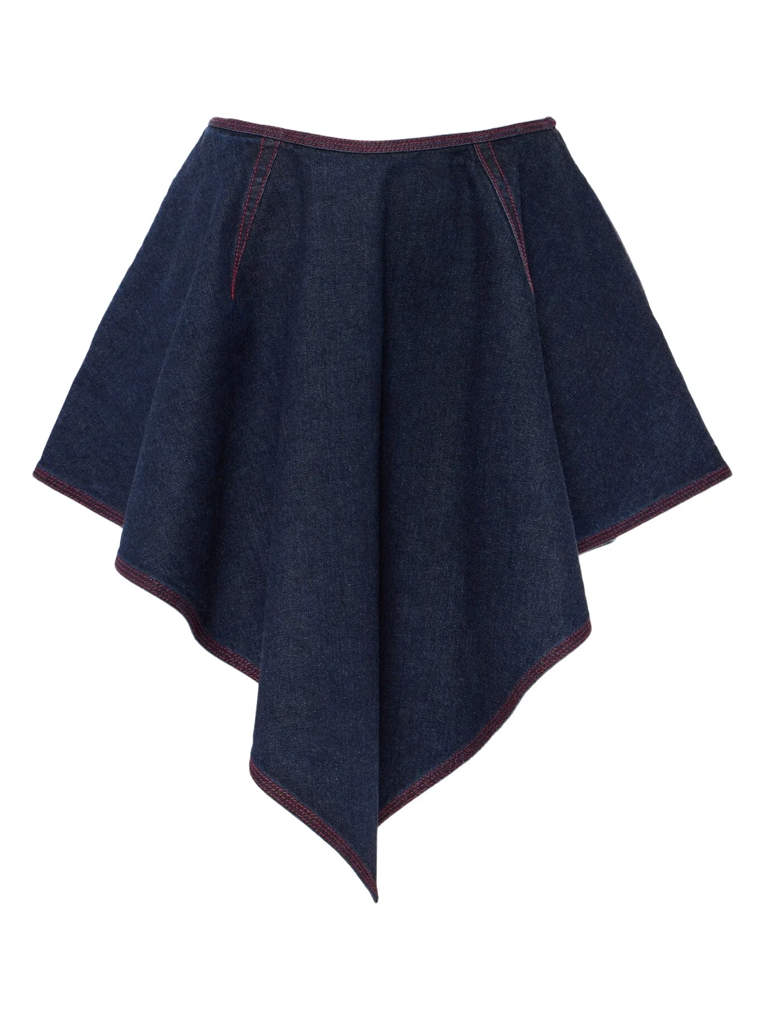 Triangle asymmetric denim miniskirt