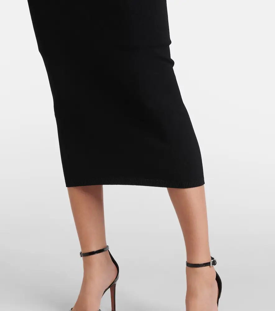 ALAÏA Vienne cutout jersey midi skirt | Thumbnail 2 ALAÏA Vienne cutout jersey midi skirt | Thumbnail 2