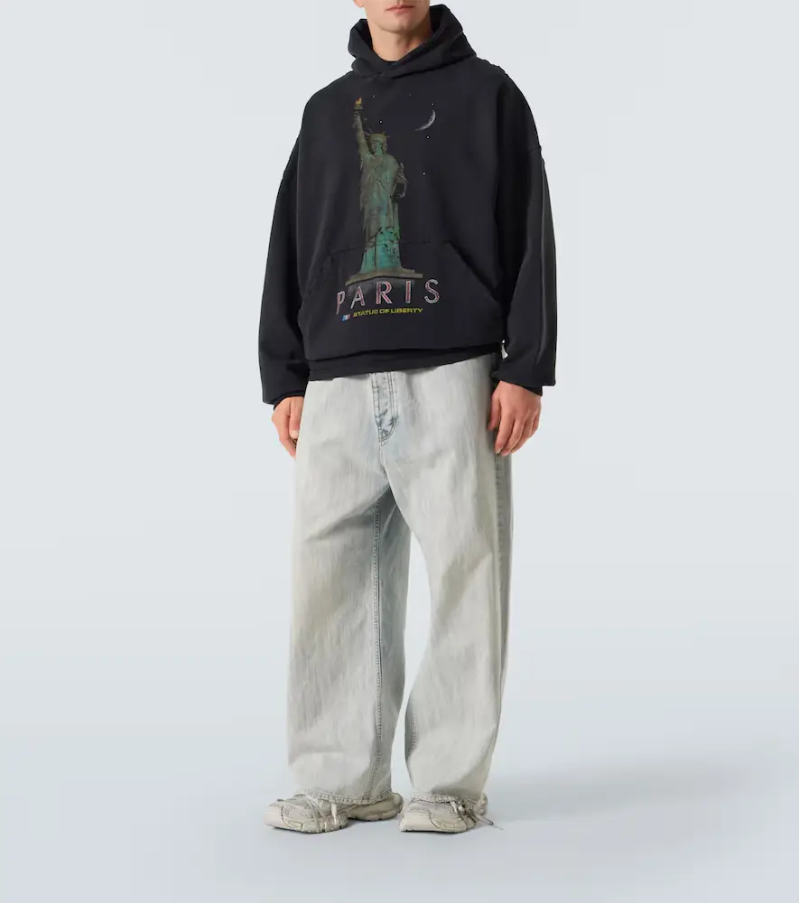 Balenciaga Mid-rise cotton twill wide-leg pants | Thumbnail 2 Balenciaga Mid-rise cotton twill wide-leg pants | Thumbnail 2