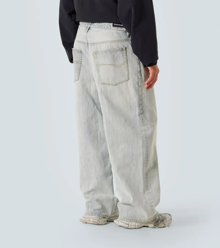 Balenciaga Mid-rise cotton twill wide-leg pants | Thumbnail 3 Balenciaga Mid-rise cotton twill wide-leg pants | Thumbnail 3